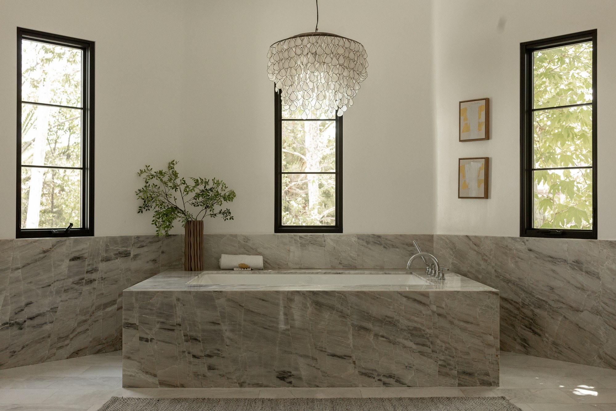 Bathroom, wide, chandelier