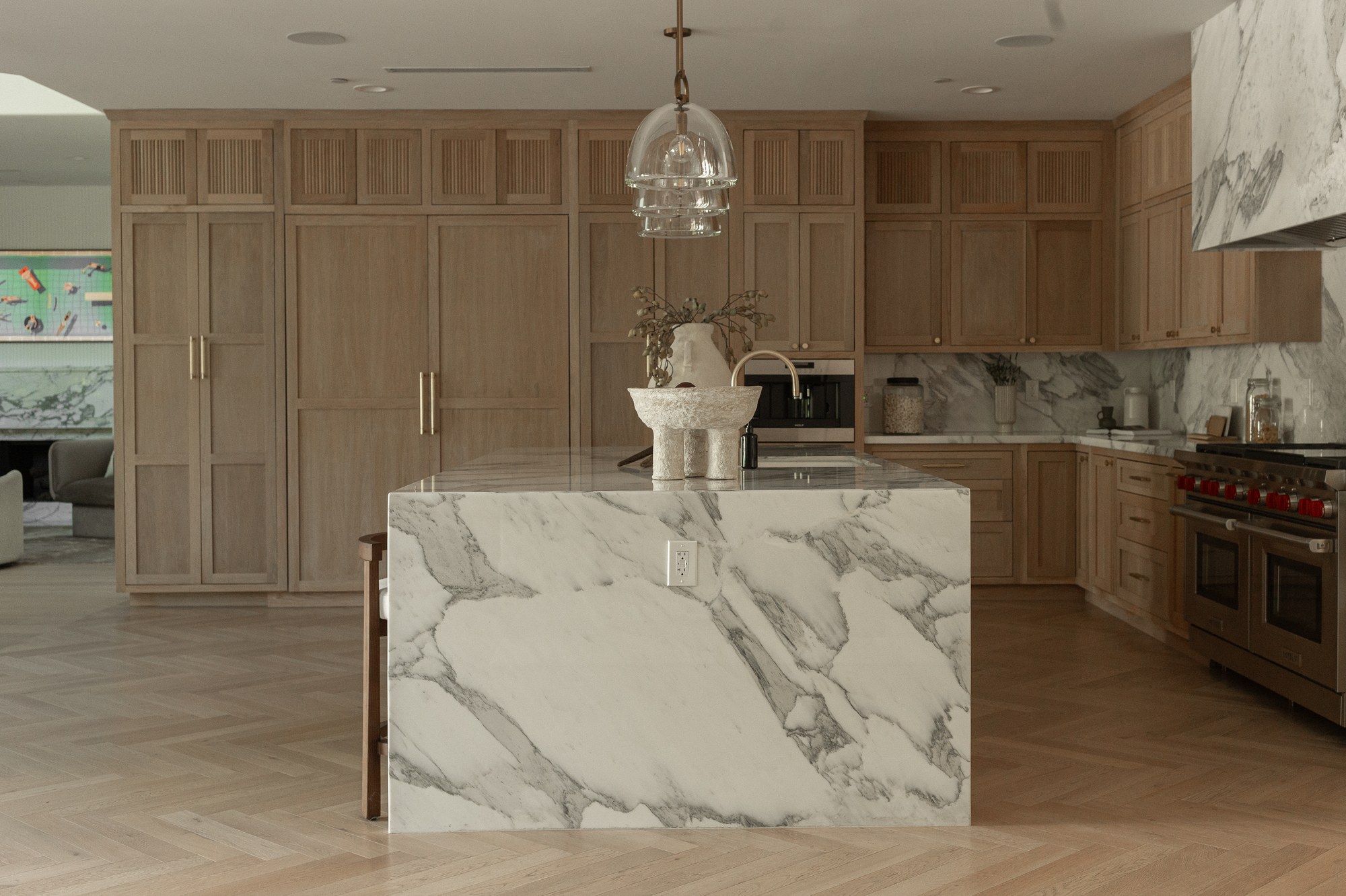 Kitchen island, marble